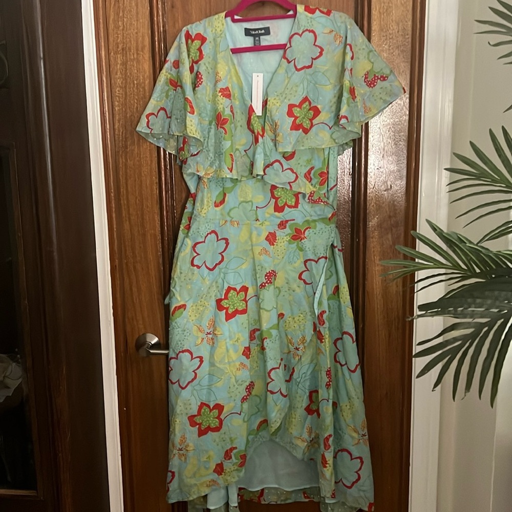 1930’s Style Seersucker Gatsby Wrap Day Dress 2x / 18